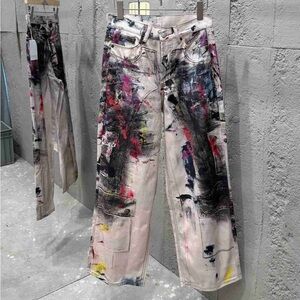 Acne Stuidios 3D Printed Ink Splatter Cargo Pants